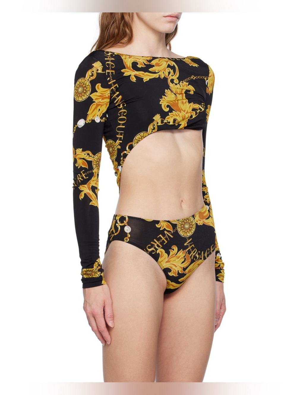 Versace Jeans Couture Chain Couture-print Cut-Out Bodysuit